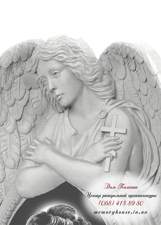 Памятник с ангелом из гранита - ПСА005