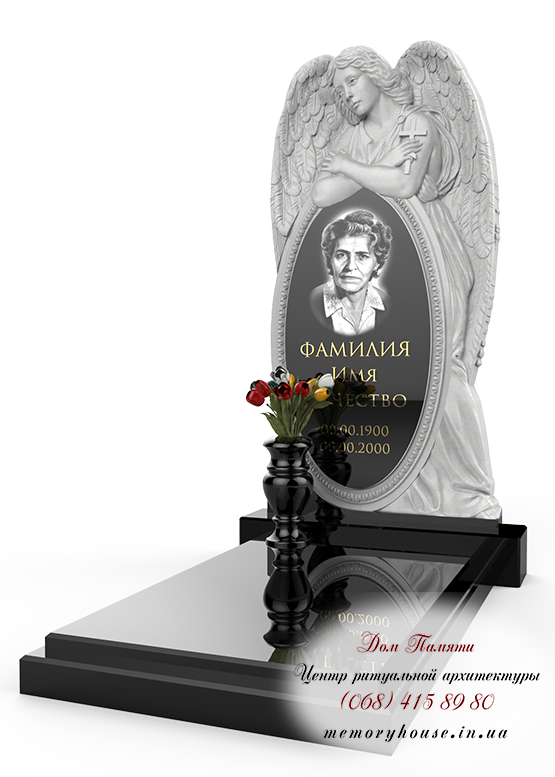 Памятник с ангелом из гранита - ПСА005