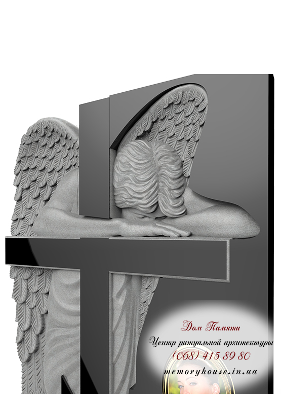 Памятник с ангелом из гранита - ПСА008