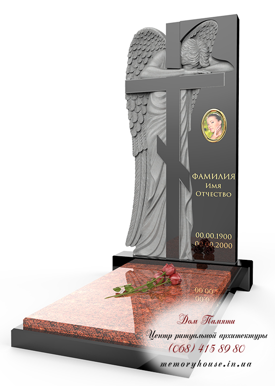 Памятник с ангелом из гранита - ПСА008