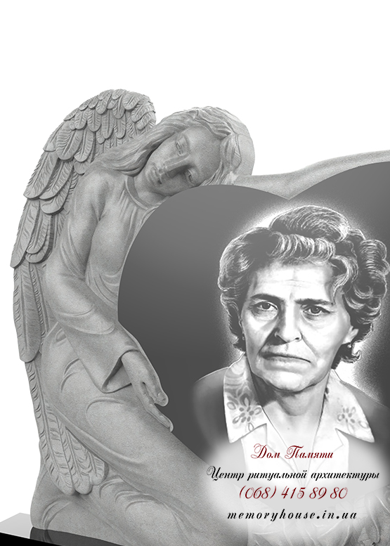 Памятник с ангелом из гранита - ПСА009