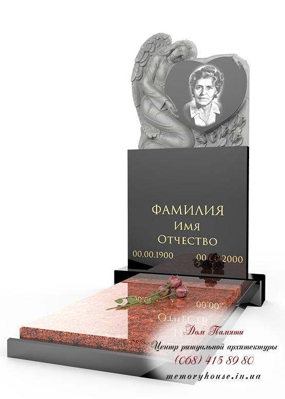 Памятник с ангелом из гранита - ПСА009