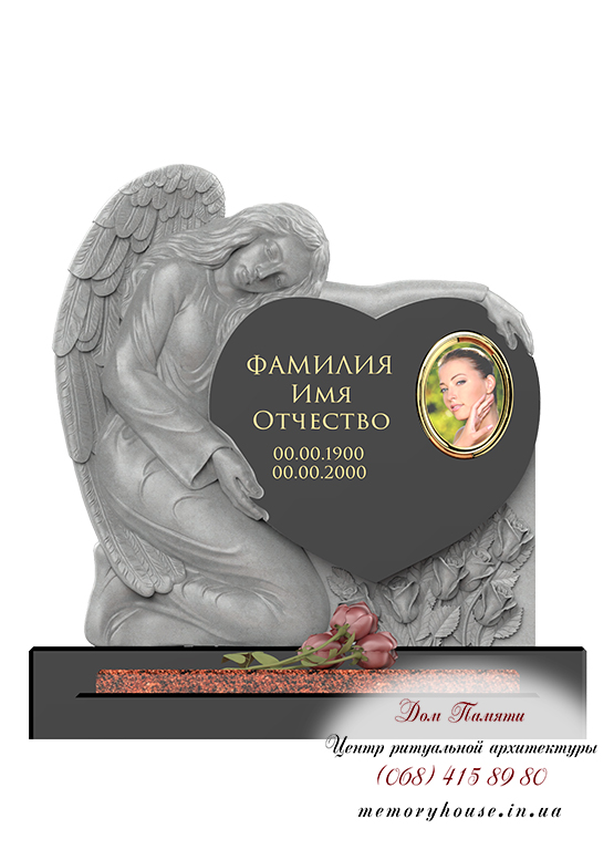 Памятник с ангелом из гранита - ПСА010