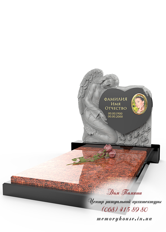 Памятник с ангелом из гранита - ПСА010