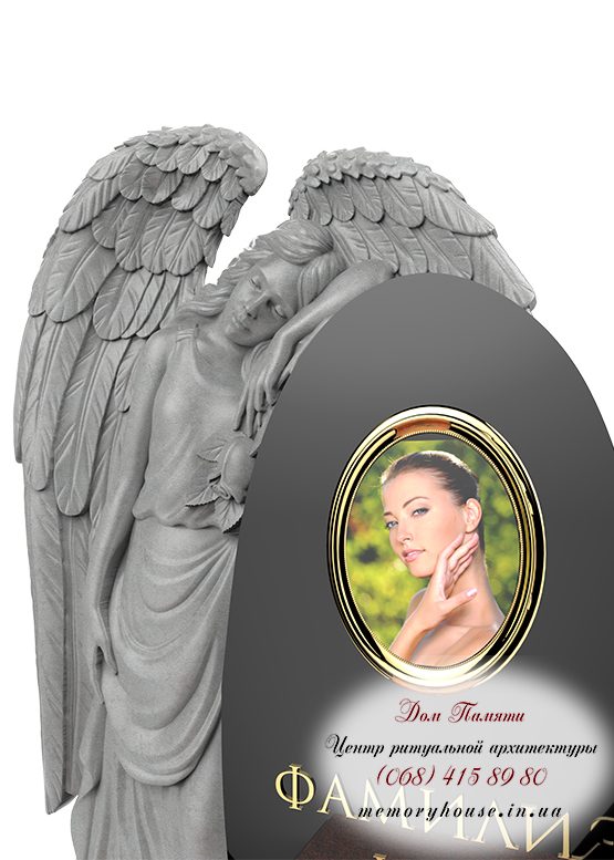 Памятник с ангелом из гранита - ПСА011