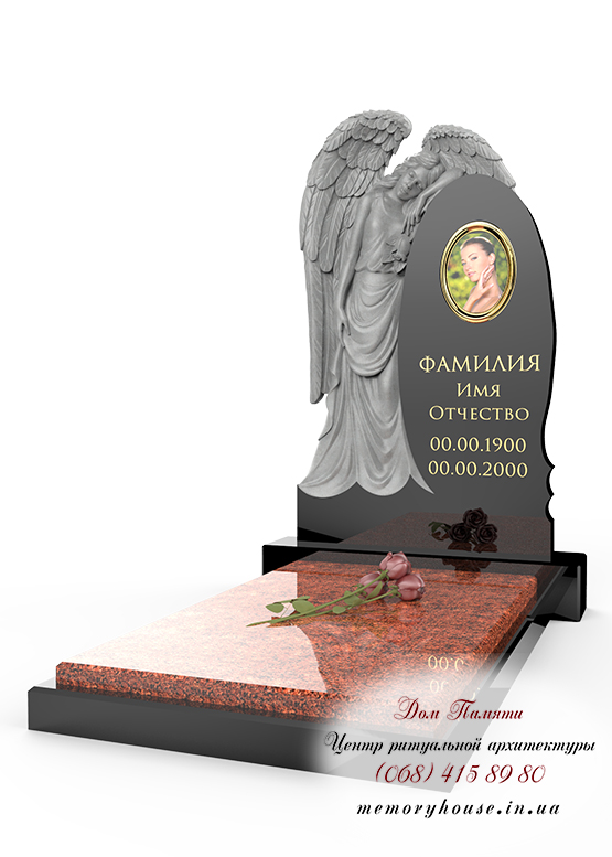 Памятник с ангелом из гранита - ПСА011