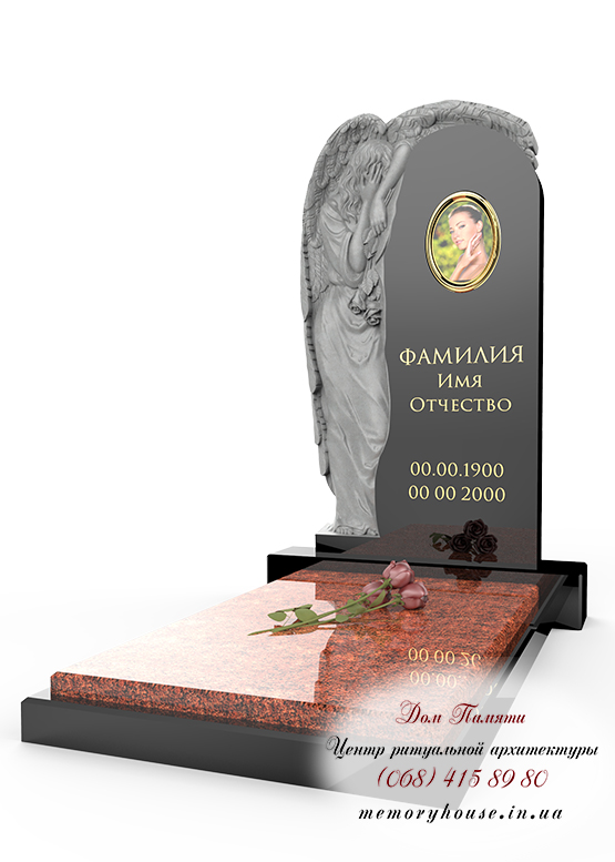 Памятник с ангелом из гранита - ПСА012
