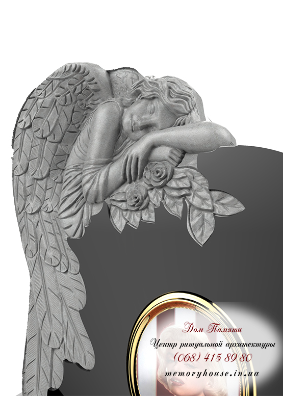 Памятник с ангелом из гранита - ПСА013