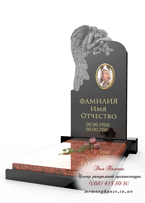 Памятник с ангелом из гранита - ПСА013