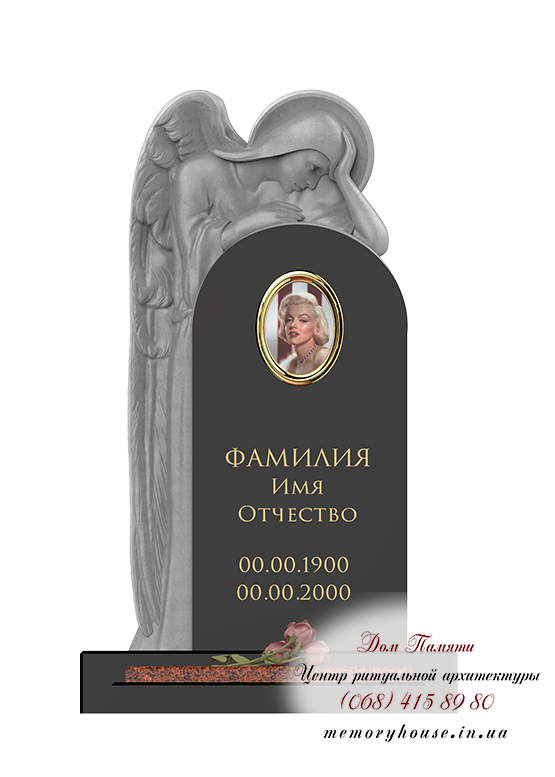 Памятник с ангелом из гранита - ПСА014