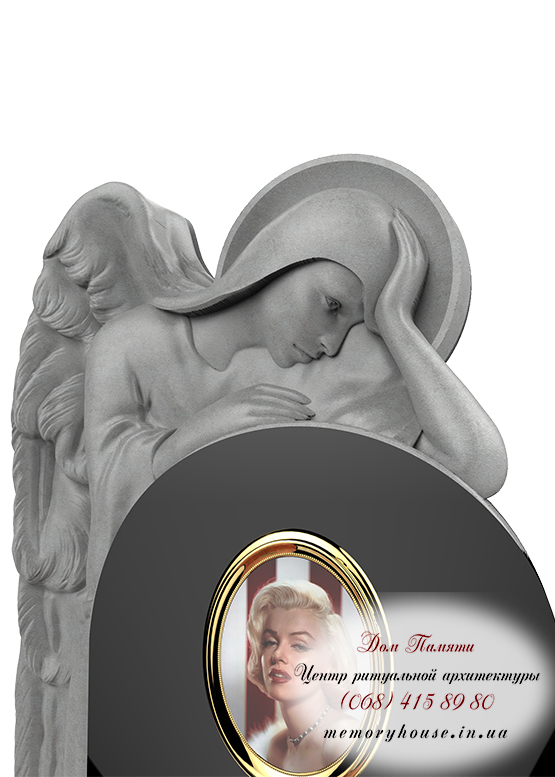 Памятник с ангелом из гранита - ПСА014