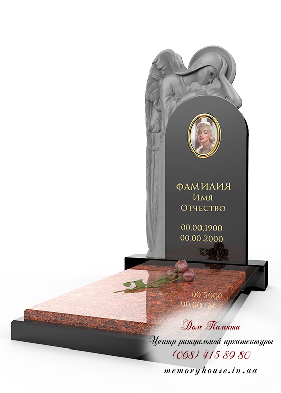 Памятник с ангелом из гранита - ПСА014