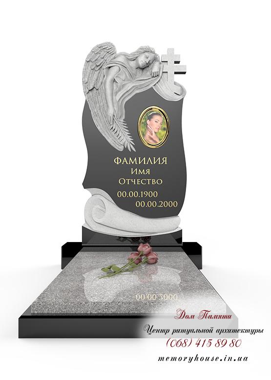 Памятник с ангелом из гранита - ПСА015