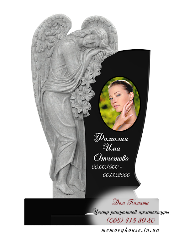 Памятник с ангелом из гранита - ПСА016