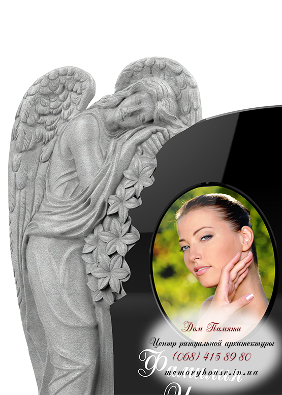 Памятник с ангелом из гранита - ПСА016