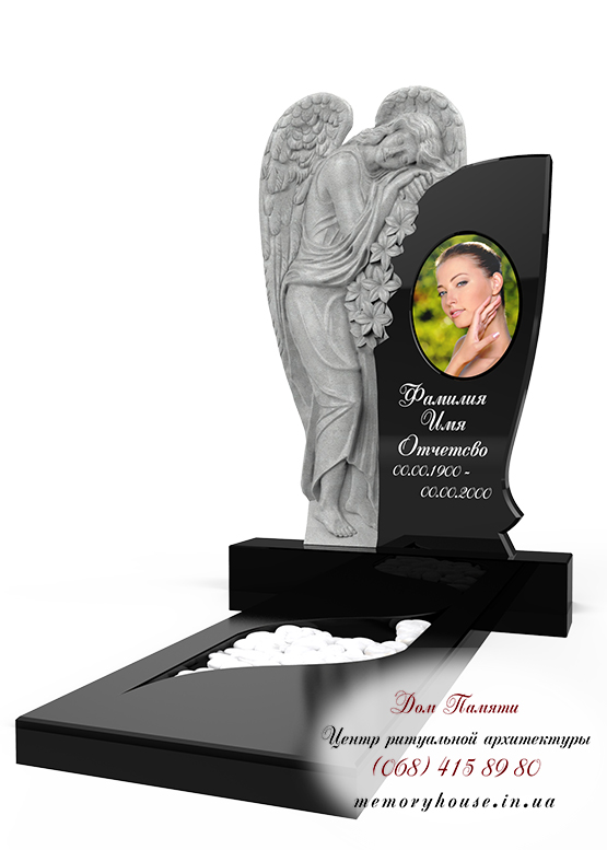 Памятник с ангелом из гранита - ПСА016