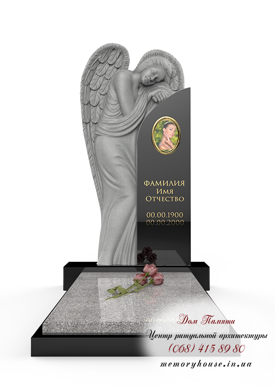 Памятник с ангелом из гранита - ПСА017