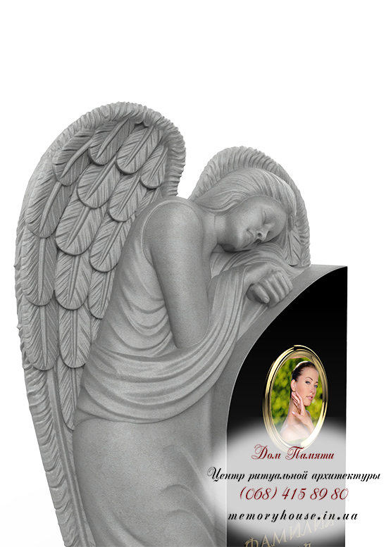 Памятник с ангелом из гранита - ПСА017
