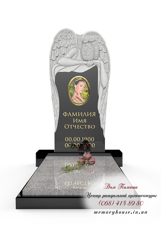 Памятник с ангелом из гранита - ПСА018