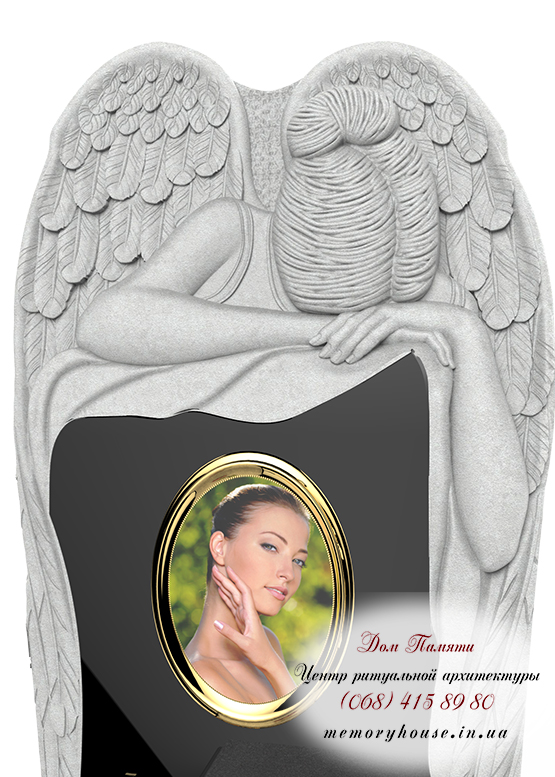 Памятник с ангелом из гранита - ПСА018