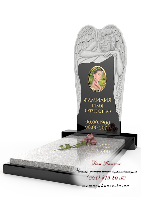 Памятник с ангелом из гранита - ПСА018
