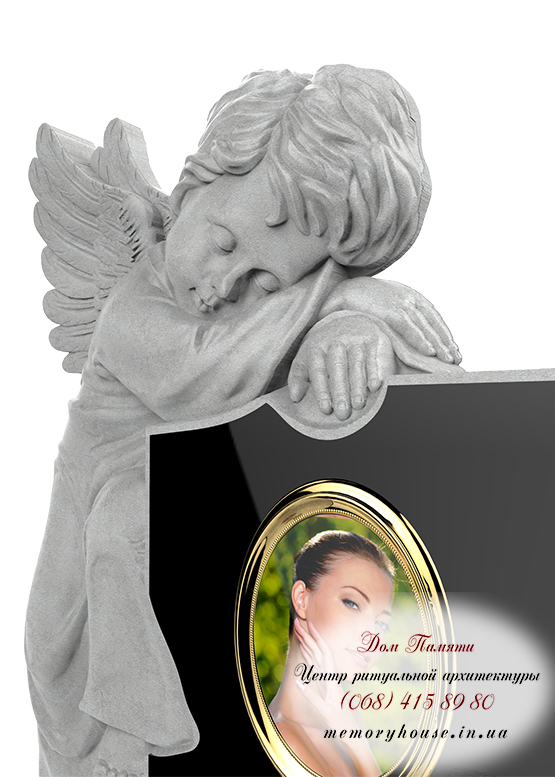 Памятник с ангелом из гранита - ПСА019