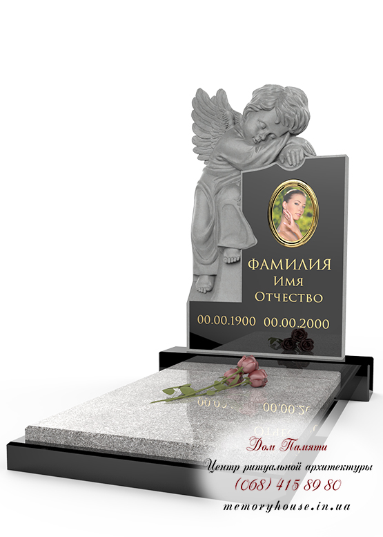 Памятник с ангелом из гранита - ПСА019