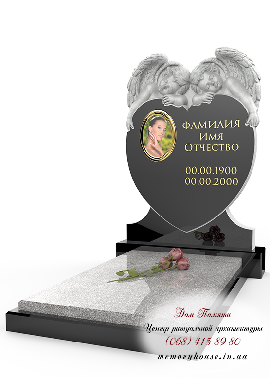 Памятник с ангелом из гранита - ПСА022