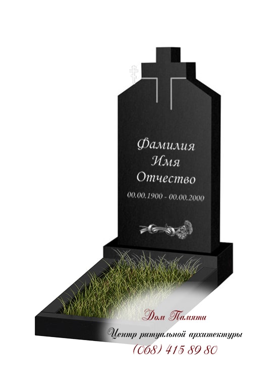 Вертикальная модель памятника из гранита - ВЕРТ006