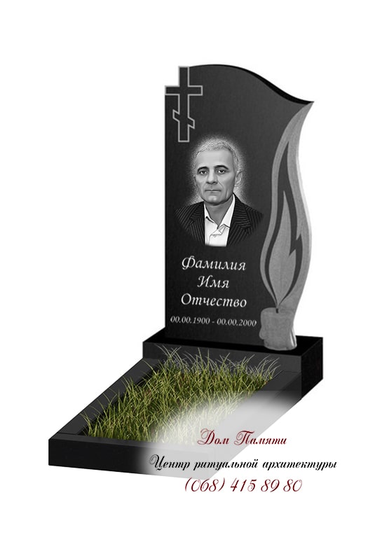 Вертикальная модель памятника из гранита - ВЕРТ007