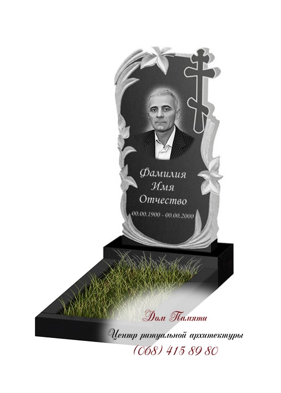 Вертикальная модель памятника из гранита - ВЕРТ008