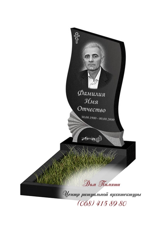 Вертикальная модель памятника из гранита - ВЕРТ012