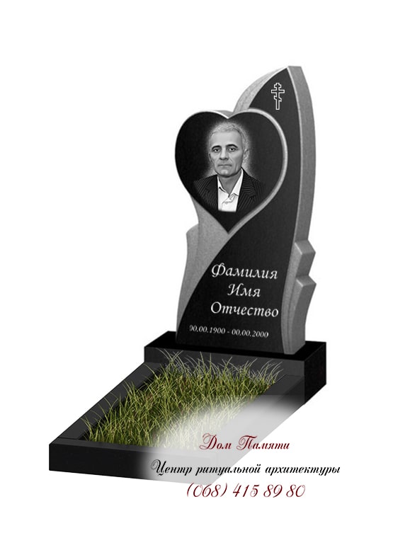Вертикальная модель памятника из гранита - ВЕРТ016