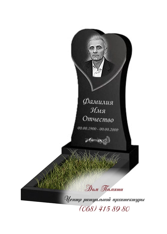 Вертикальная модель памятника из гранита - ВЕРТ018
