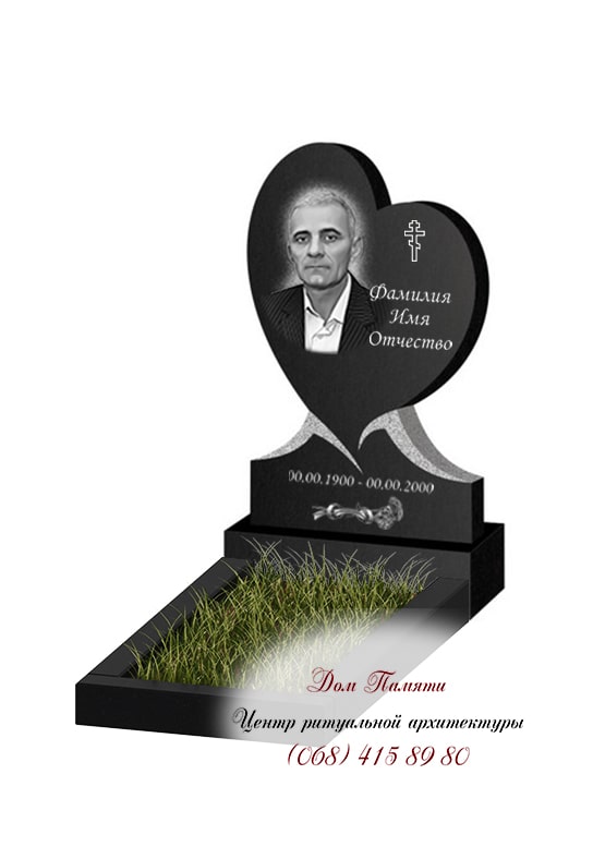 Вертикальная модель памятника из гранита - ВЕРТ024