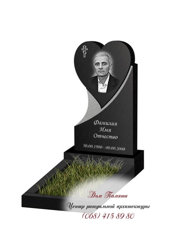 Вертикальная модель памятника из гранита - ВЕРТ030