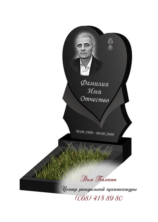 Вертикальная модель памятника из гранита - ВЕРТ036