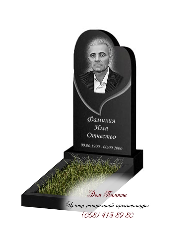 Вертикальная модель памятника из гранита - ВЕРТ043