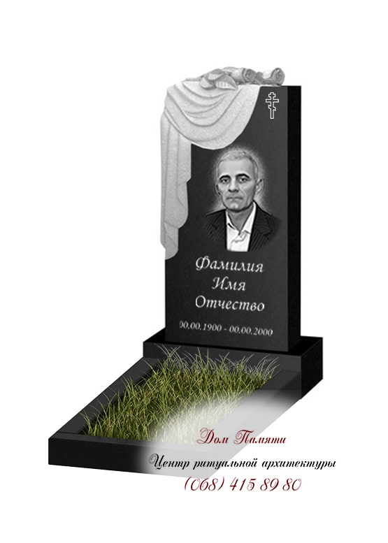 Вертикальная модель памятника из гранита - ВЕРТ049