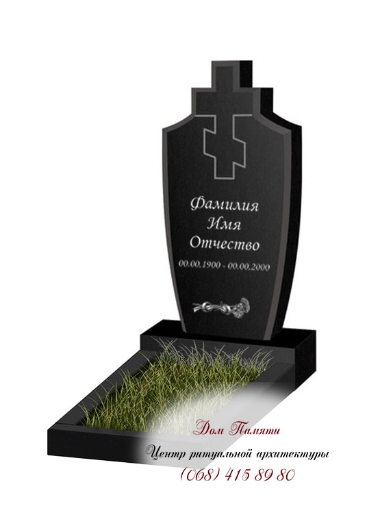 Вертикальная модель памятника из гранита - ВЕРТ073