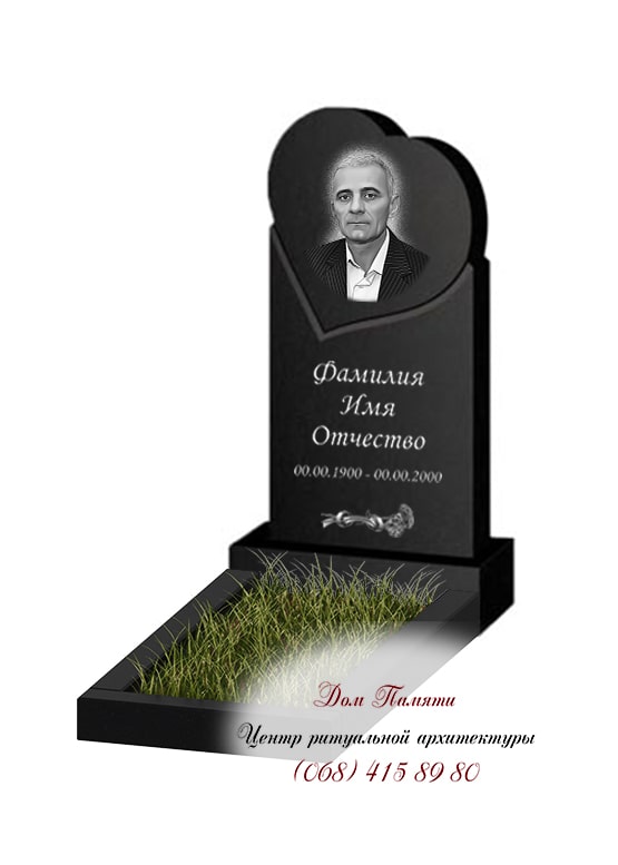Вертикальная модель памятника из гранита - ВЕРТ086