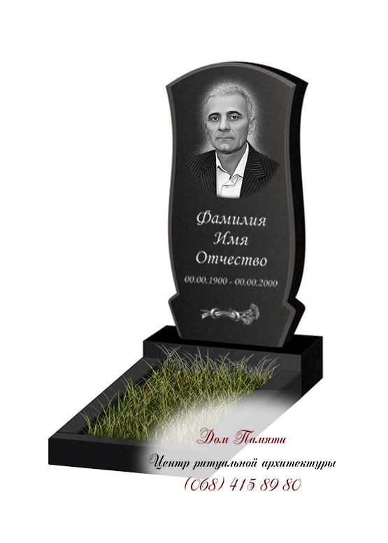 Вертикальная модель памятника из гранита - ВЕРТ096