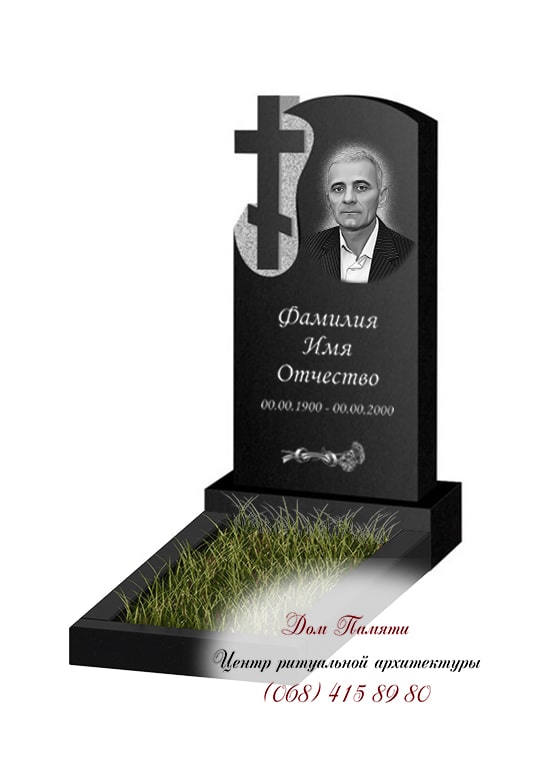 Вертикальная модель памятника из гранита - ВЕРТ108