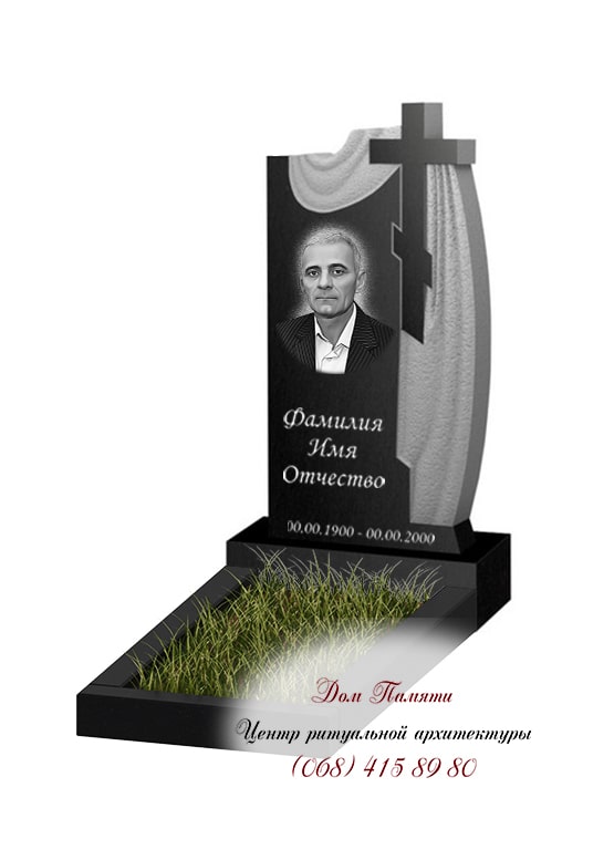 Вертикальная модель памятника из гранита - ВЕРТ126