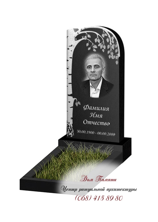 Вертикальная модель памятника из гранита - ВЕРТ152