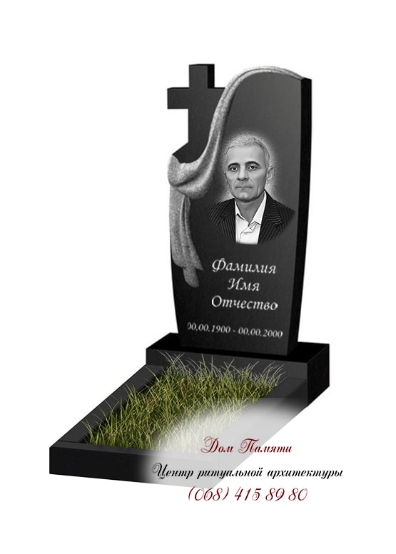 Вертикальная модель памятника из гранита - ВЕРТ170