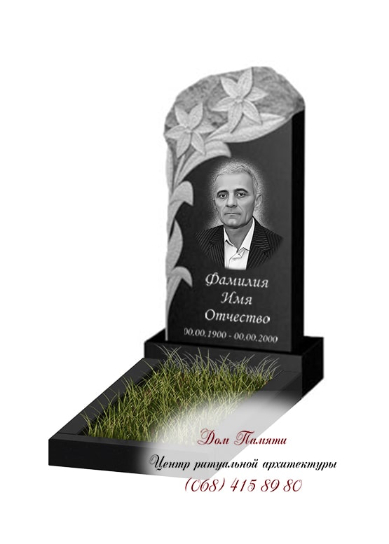 Вертикальная модель памятника из гранита - ВЕРТ173