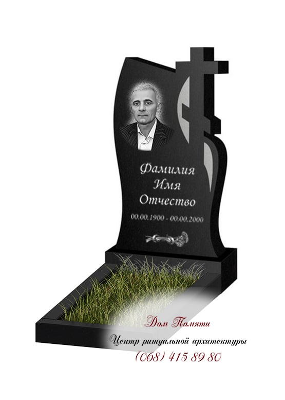 Вертикальная модель памятника из гранита - ВЕРТ182