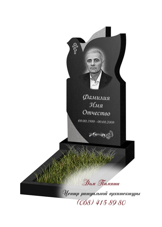 Вертикальная модель памятника из гранита - ВЕРТ194