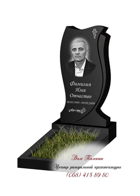 Вертикальная модель памятника из гранита - ВЕРТ237